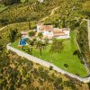 White villa with pool and huge garden, drone picture