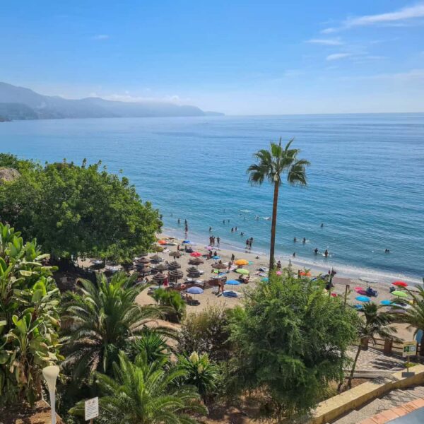 Spain beach with blue sky