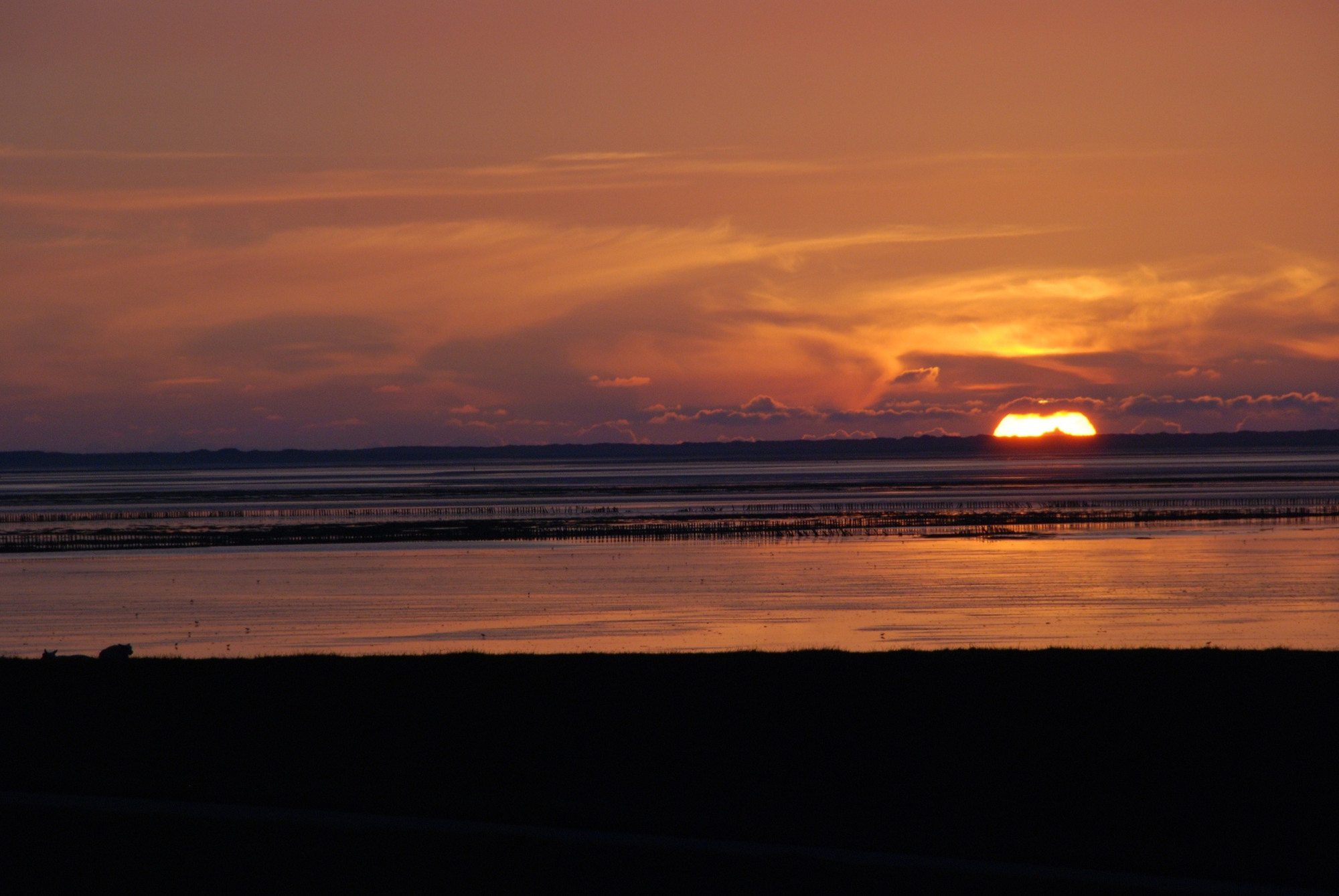 Sunset at Friesland's coast