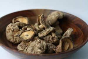 Dried mushrooms in a bowl